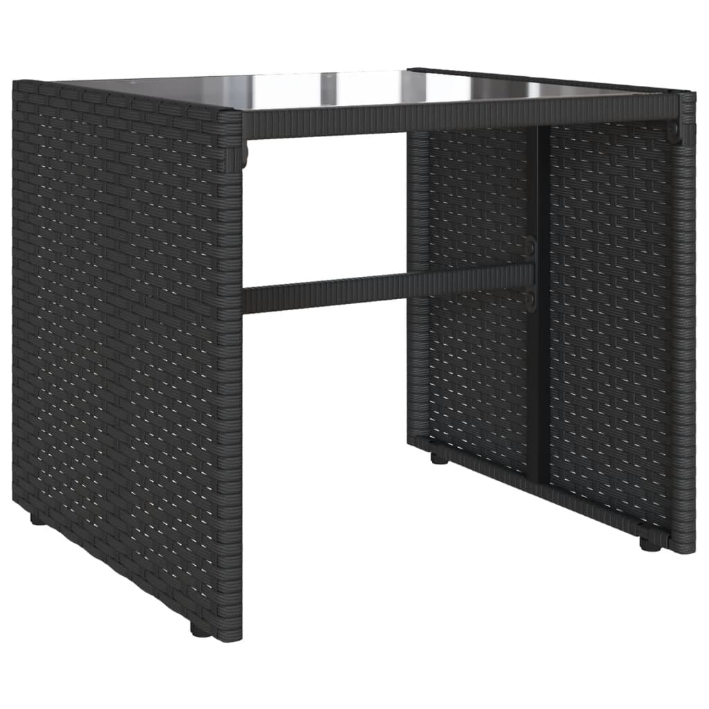 vidaXL Set Divani da Giardino 4 pz con Cuscini Nero in Polyrattan