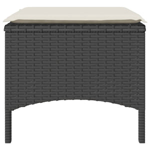 vidaXL Divano Giardino 2 Posti con Tavolo e Sgabelli Nero Polyrattan