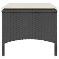 Divano Giardino 2 Posti con Tavolo e Sgabelli-Sofa da Giardino-Divanetto da esterno Nero Polyrattan 331984