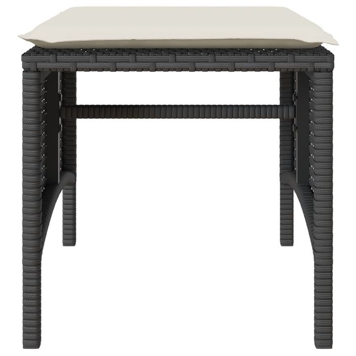 vidaXL Divano Giardino 2 Posti con Tavolo e Sgabelli Nero Polyrattan