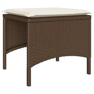 Divano Giardino 2 Posti con Tavolo e Sgabell-Sofa da Giardino-Divanetto da esternoi Marrone Polyrattan 667148