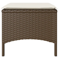 Divano Giardino 2 Posti con Tavolo e Sgabell-Sofa da Giardino-Divanetto da esternoi Marrone Polyrattan 667148