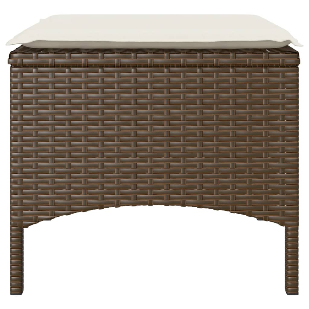 Divano Giardino 2Posti con Tavolo e Sgabelli Marrone Polyrattan 4003891