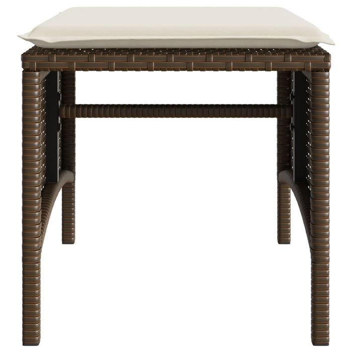 Divano Giardino 2Posti con Tavolo e Sgabelli Marrone Polyrattan 4003891