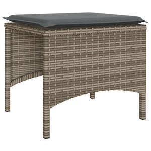 vidaXL Divano Giardino 2 Posti con Tavolo e Sgabelli Grigio Polyrattan