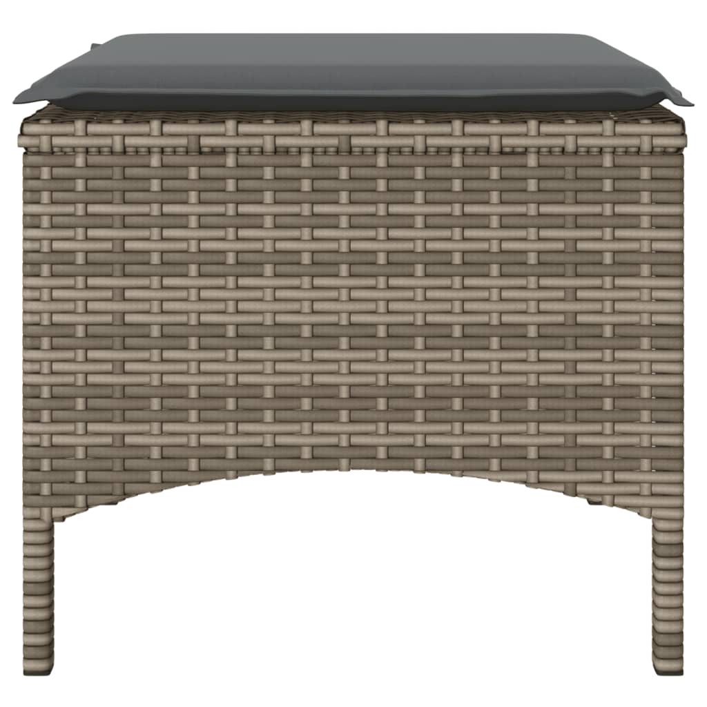 vidaXL Divano Giardino 2 Posti con Tavolo e Sgabelli Grigio Polyrattan