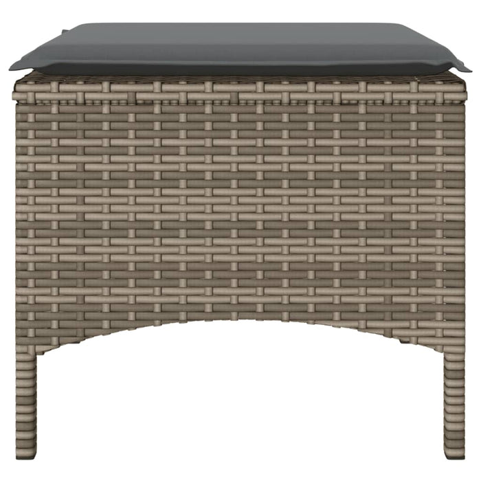 vidaXL Divano Giardino 2 Posti con Tavolo e Sgabelli Grigio Polyrattan