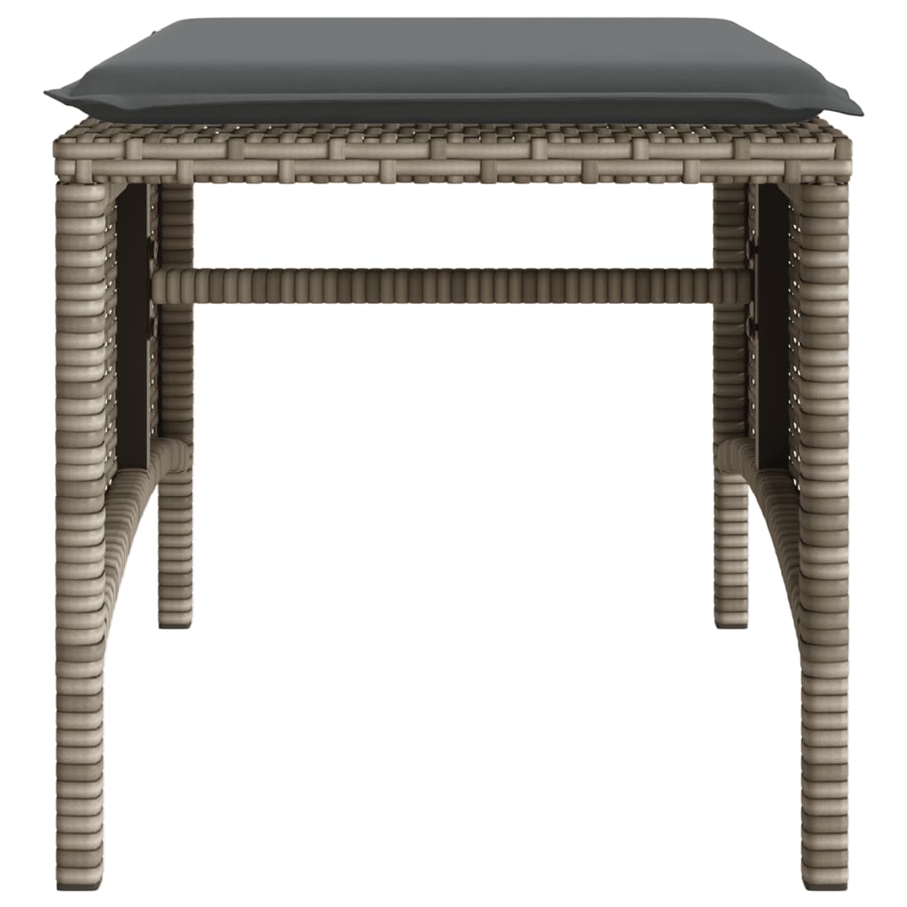 vidaXL Divano Giardino 2 Posti con Tavolo e Sgabelli Grigio Polyrattan