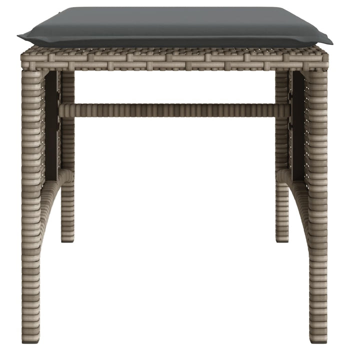 vidaXL Divano Giardino 2 Posti con Tavolo e Sgabelli Grigio Polyrattan