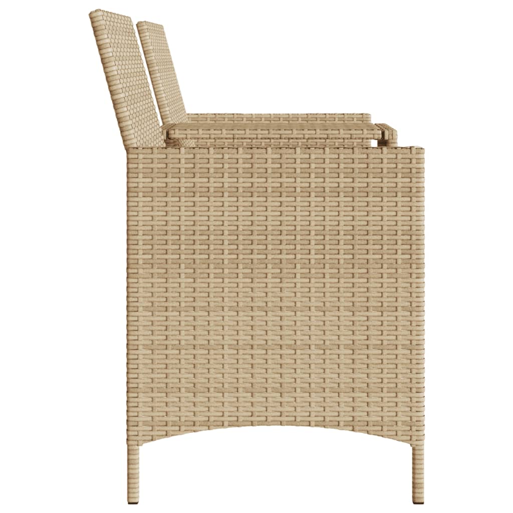 vidaXL Divano Giardino 2 Posti con Tavolo e Sgabelli Beige Polyrattan