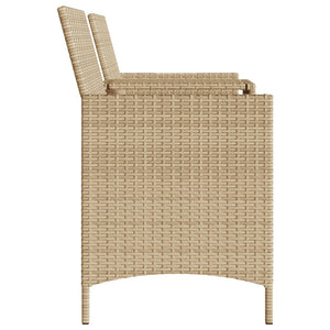 vidaXL Divano Giardino 2 Posti con Tavolo e Sgabelli Beige Polyrattan