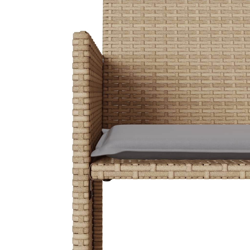 vidaXL Divano Giardino 2 Posti con Tavolo e Sgabelli Beige Polyrattan