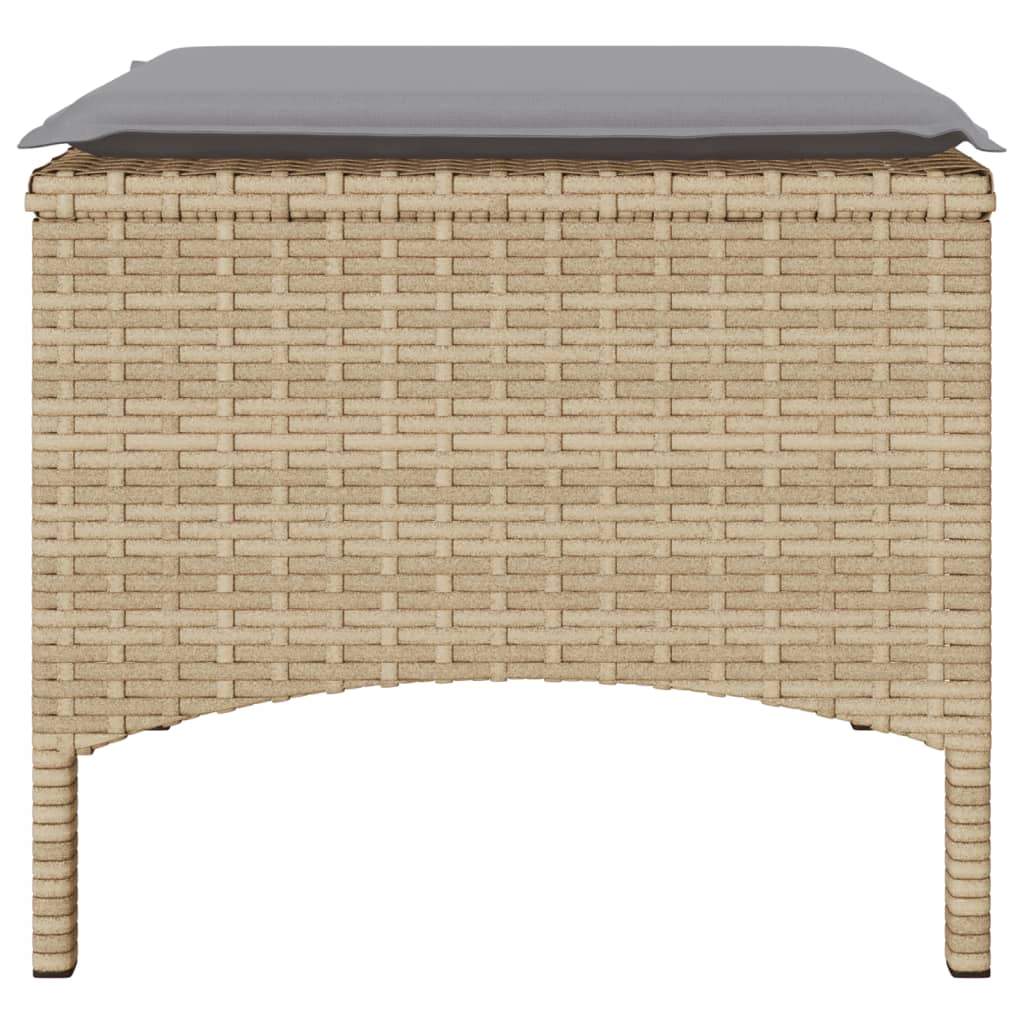 vidaXL Divano Giardino 2 Posti con Tavolo e Sgabelli Beige Polyrattan
