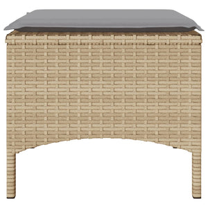 vidaXL Divano Giardino 2 Posti con Tavolo e Sgabelli Beige Polyrattan