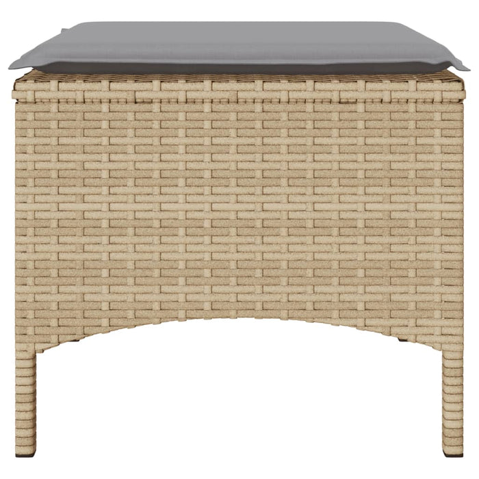 vidaXL Divano Giardino 2 Posti con Tavolo e Sgabelli Beige Polyrattan