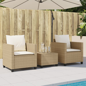 Set da Bistrò 3 pz con Cuscini Beige in Polyrattan 4003900