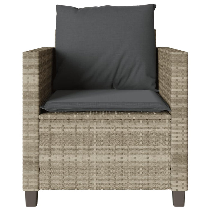 vidaXL Set da Bistrò 3 pz con Cuscini Grigio Chiaro in Polyrattan