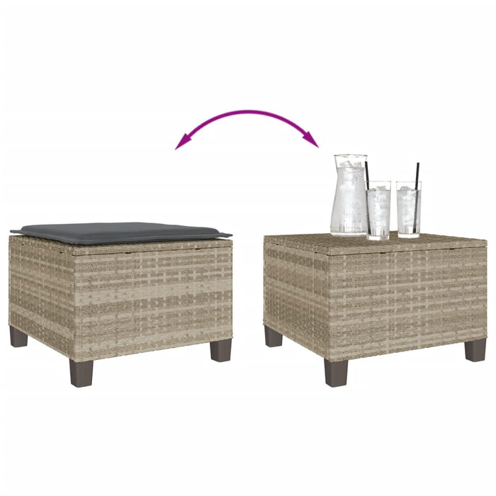 vidaXL Set da Bistrò 3 pz con Cuscini Grigio Chiaro in Polyrattan