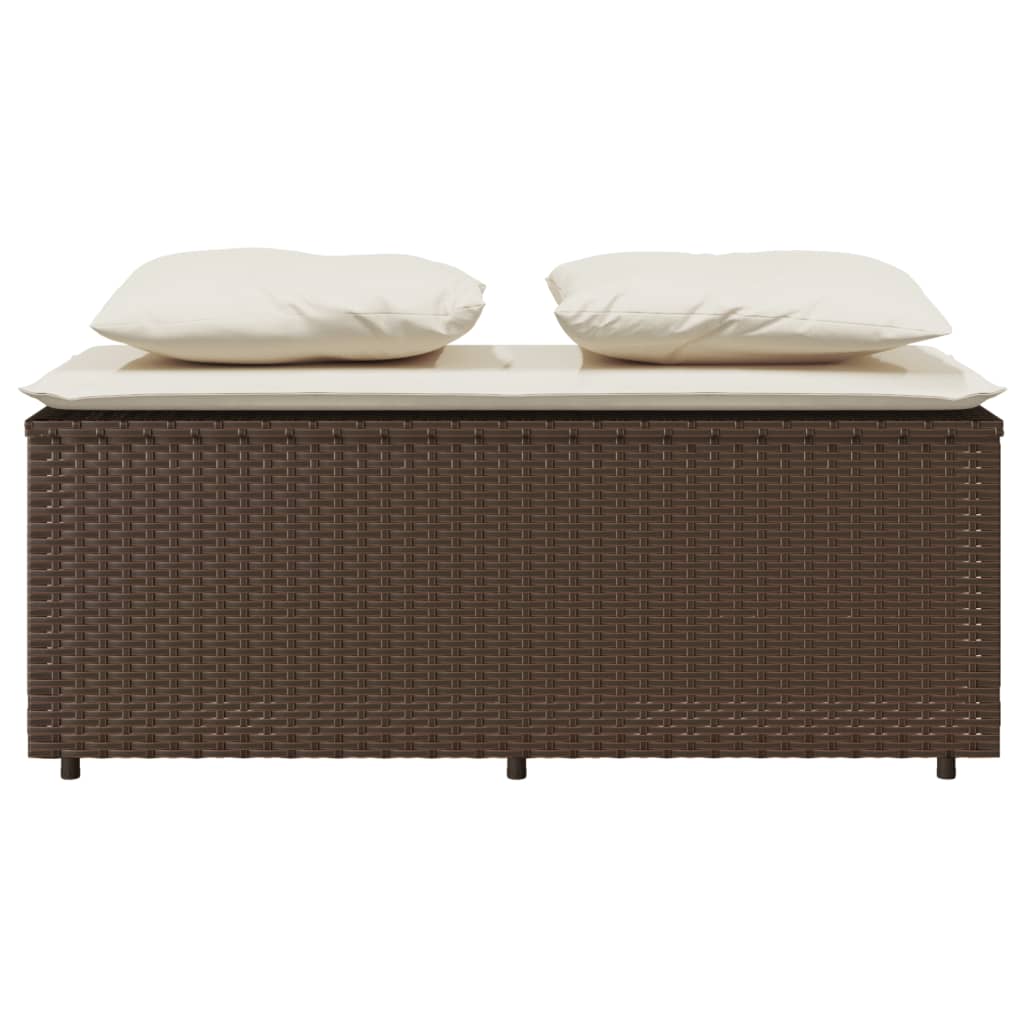 vidaXL Set da Pranzo da Giardino 3pz con Cuscini in Polyrattan Marrone