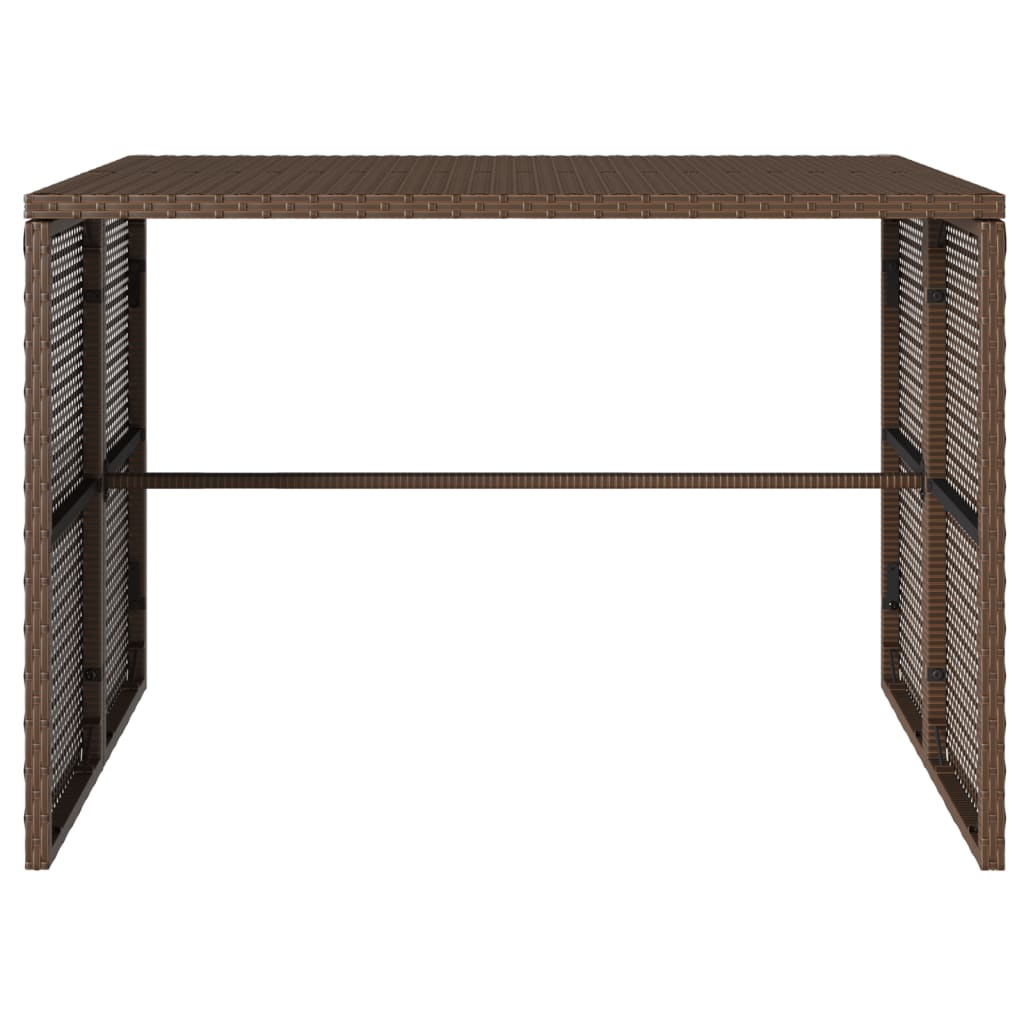 Set da Pranzo da Giardino 3pz con Cuscini in Polyrattan Marrone 4003903