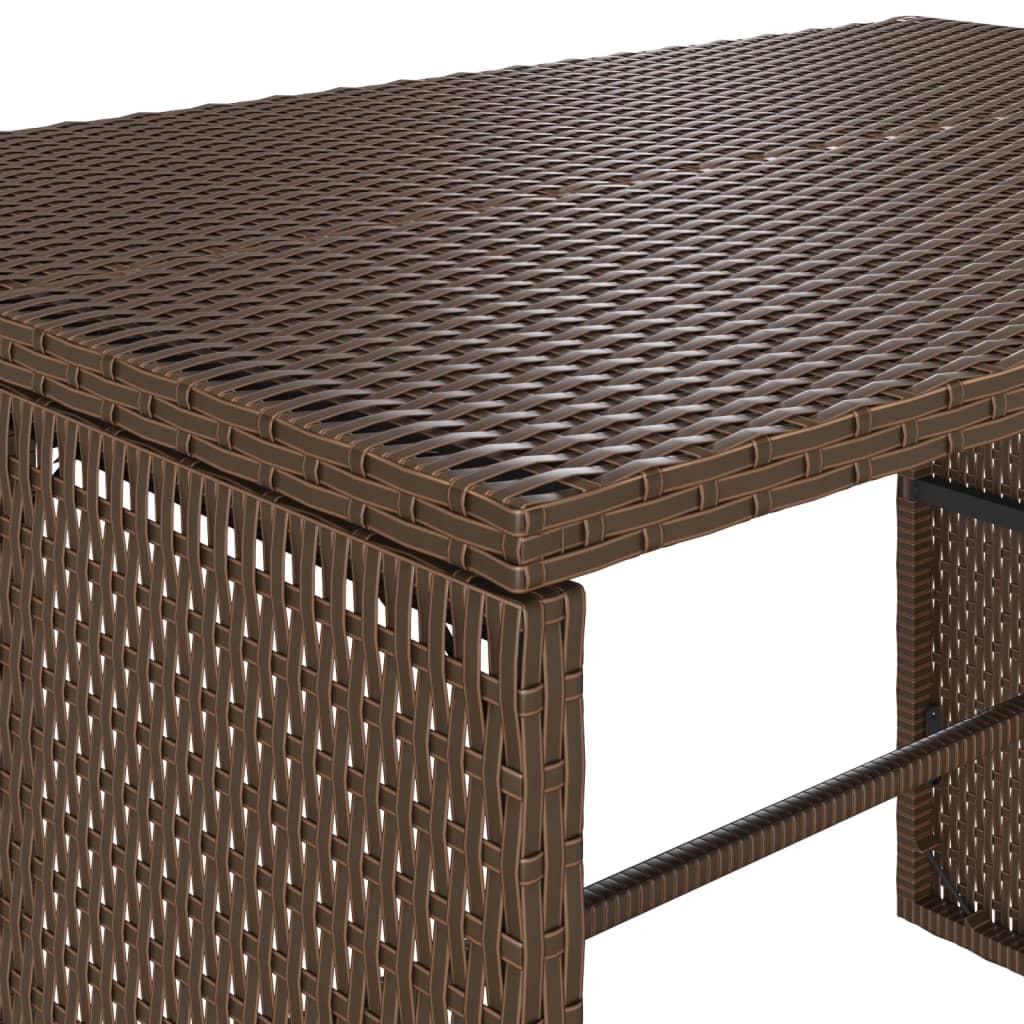 vidaXL Set da Pranzo da Giardino 3pz con Cuscini in Polyrattan Marrone