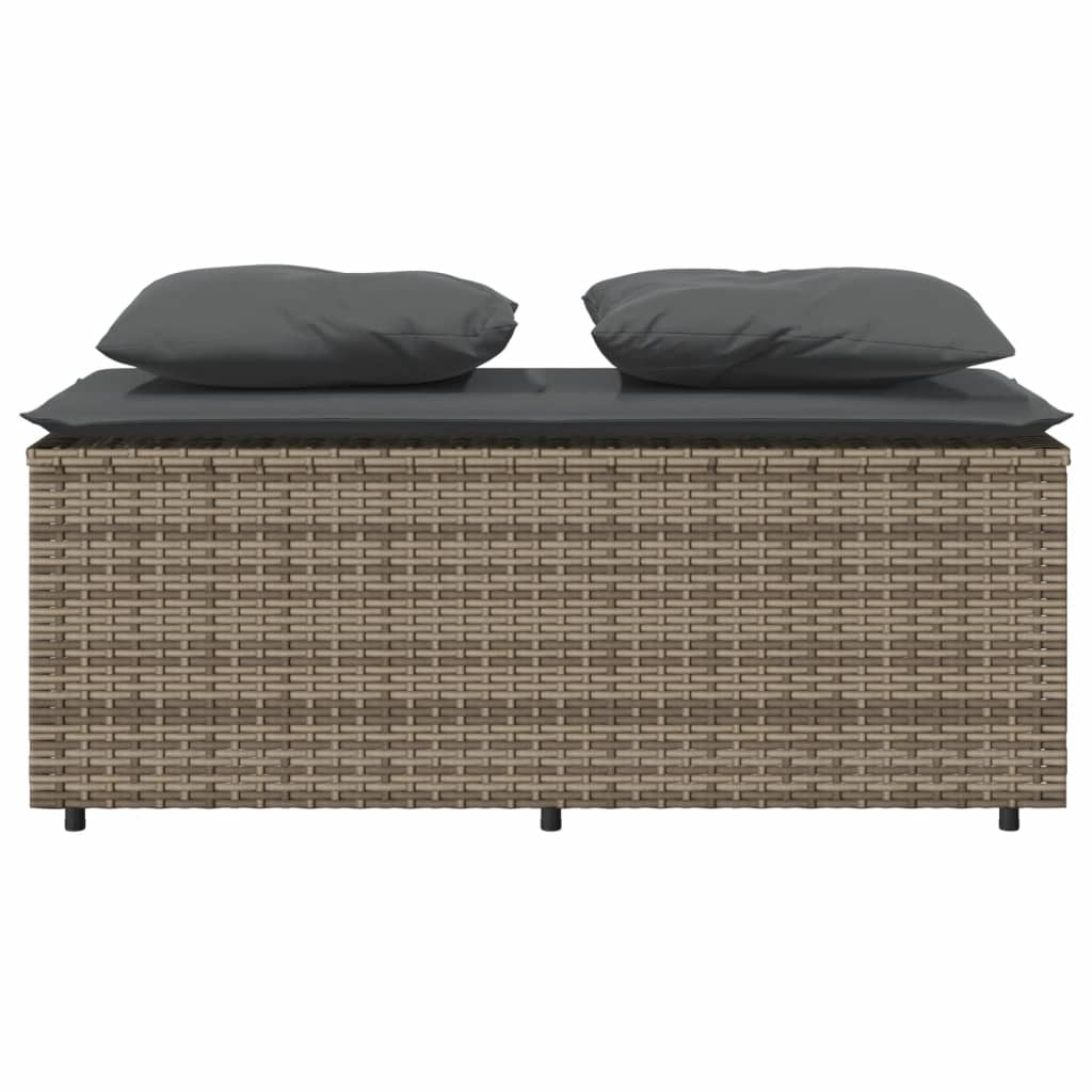 Set da Pranzo da Giardino 3 pz con Cuscini in Polyrattan Grigio 4003904