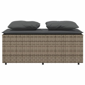 Set da Pranzo da Giardino 3 pz con Cuscini in Polyrattan Grigio 4003904