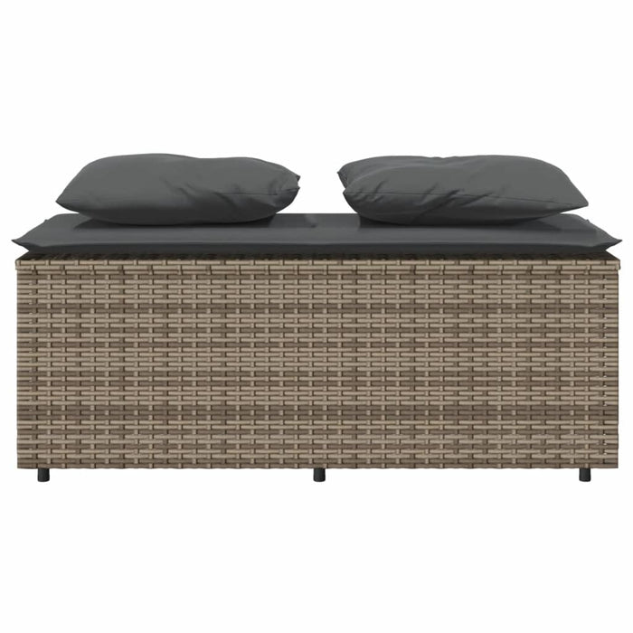 Set da Pranzo da Giardino 3 pz con Cuscini in Polyrattan Grigio 4003904
