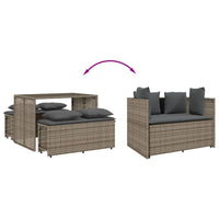 Set da Pranzo da Giardino 3 pz con Cuscini in Polyrattan Grigio 4003904