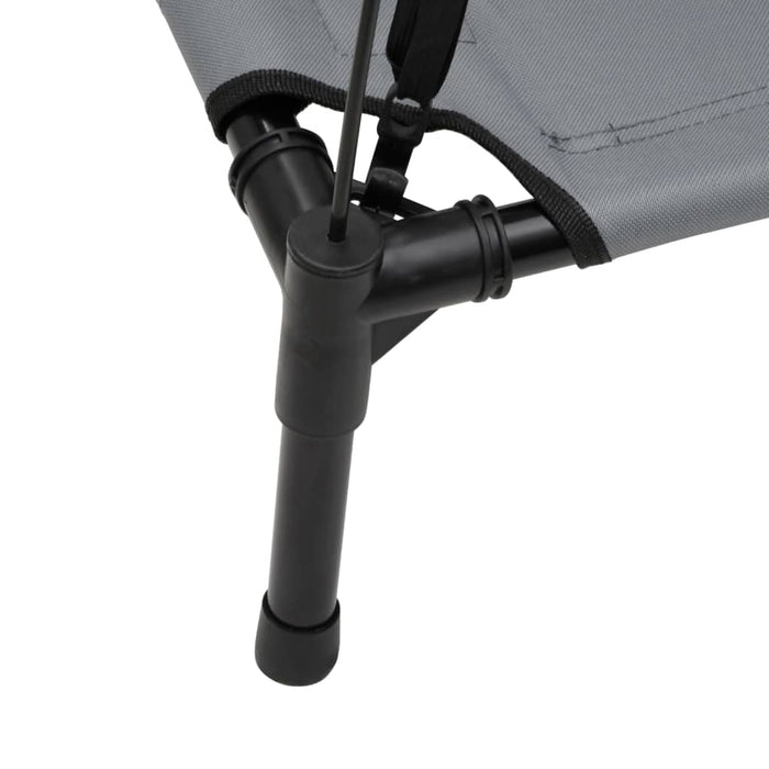 Comoda cuccia per cani cesto divano con baldacchino tessuto Oxford e acciaio antracite 02_0043063