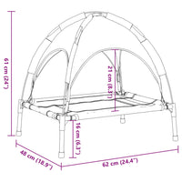 Comoda cuccia per cani cesto divano con baldacchino tessuto Oxford e acciaio antracite 02_0043063