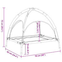 Comoda cuccia per cani cesto divano con baldacchino tessuto Oxford e acciaio antracite 02_0043060