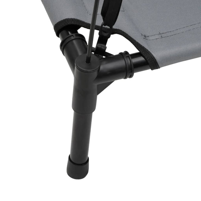 Lettino per Cani con Tetto Tessuto Oxford Antracite e Acciaio 172595