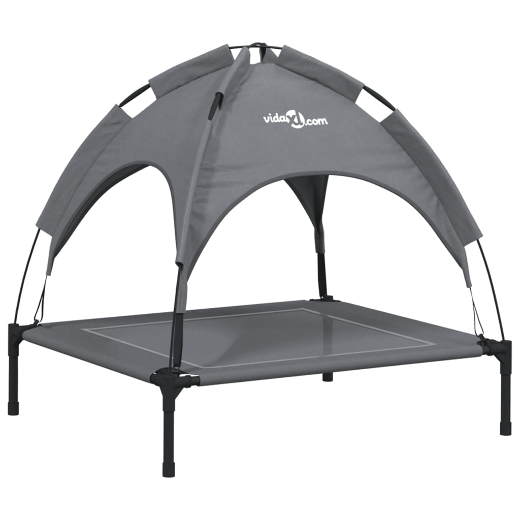 Cuccia per cani comodo divano con tendalino in tessuto oxford e acciaio antracite 02_0043057