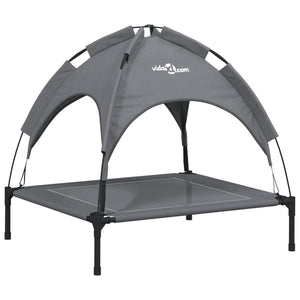 Cuccia per cani comodo divano con tendalino in tessuto oxford e acciaio antracite 02_0043057