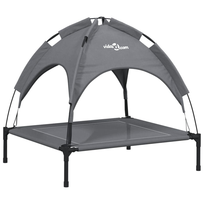 Cuccia per cani comodo divano con tendalino in tessuto oxford e acciaio antracite 02_0043057