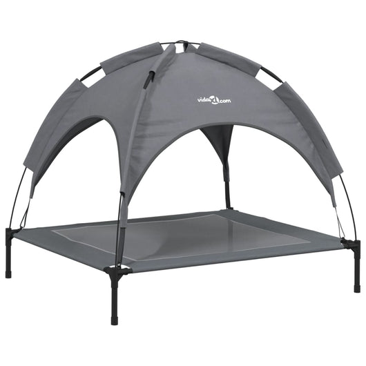 Cuccia per cani comodo divano con tendalino in tessuto oxford e acciaio antracite 02_0043061