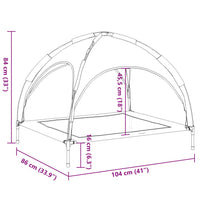 Cuccia per cani comodo divano con tendalino in tessuto oxford e acciaio antracite 02_0043062