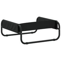 Cuccia per Cani Rialzata in Tela Oxford Antracite e Acciaio