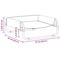 Cuccia per Cani Rialzata in Tela Oxford Antracite e Acciaio