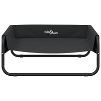 Cuccia per Cani Rialzata in Tela Oxford Antracite e Acciaio 172601