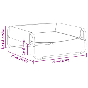 Cuccia per Cani Rialzata in Tela Oxford Antracite e Acciaio 172601