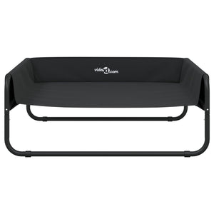 Cuccia per Cani Rialzata in Tela Oxford Antracite e Acciaio 172602