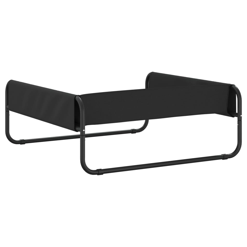 Cuccia per Cani Rialzata in Tela Oxford Antracite e Acciaio