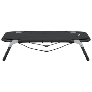 Lettino per Cani Pieghevole Tessuto Oxford Antracite e Acciaio