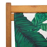 Sedia da Spiaggia Pieghevole Foglie Legno Eucalipto e Tessuto