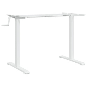 Struttura per ufficio tavolo postazione di lavoro mobile per computer studio IT in piedi (94-135) x 60 x (70-114) cm acciaio bianco 02_0023974