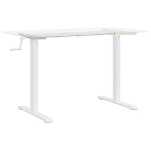 Struttura per ufficio tavolo postazione di lavoro mobile per computer studio IT in piedi (94-135) x 60 x (70-114) cm acciaio bianco 02_0023974