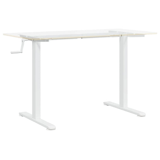 Struttura per ufficio tavolo postazione di lavoro mobile per computer studio IT in piedi (94-135) x 60 x (70-114) cm acciaio bianco 02_0023974
