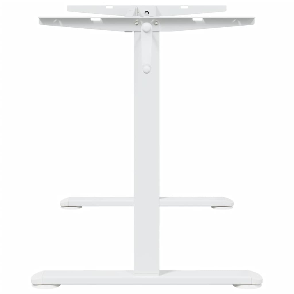 Struttura per ufficio tavolo postazione di lavoro mobile per computer studio IT in piedi (94-135) x 60 x (70-114) cm acciaio bianco 02_0023974